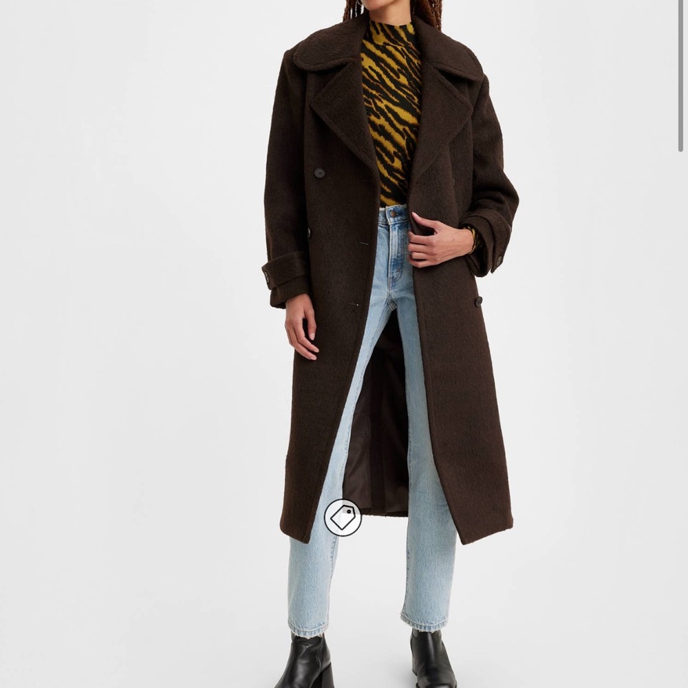 NWT Levi's Women’s Medium Brown Wooly Trench Coat